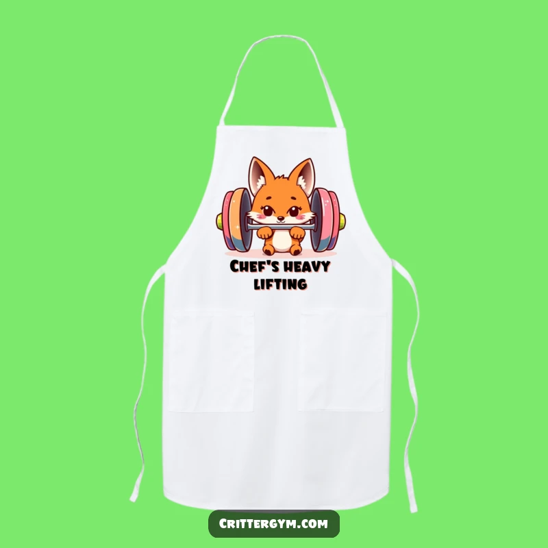 Funny Fox Barbell Apron: Cook with a Hint of Hilarious Fitness