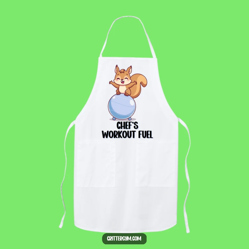 Funny Squirrel Fitness Apron: Cook with Energy and Hilarious Flair
