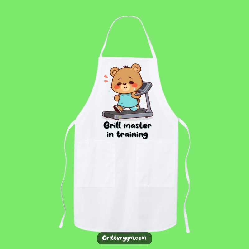 Funny Bear Treadmill Apron: Hilarious Kitchen Wear for the Dedicated Chef
