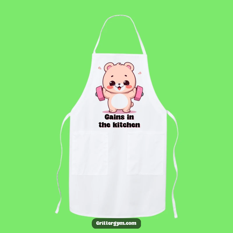 Funny Bear Workout Apron: Kitchen Strongman, Perfect Gift for Fit Cooks