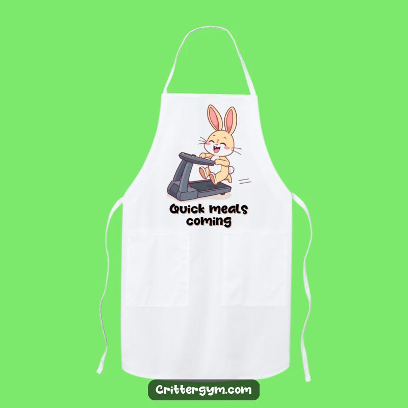 Funny Bunny Treadmill Apron: Cook Up Fun with a Sprinting Leporid