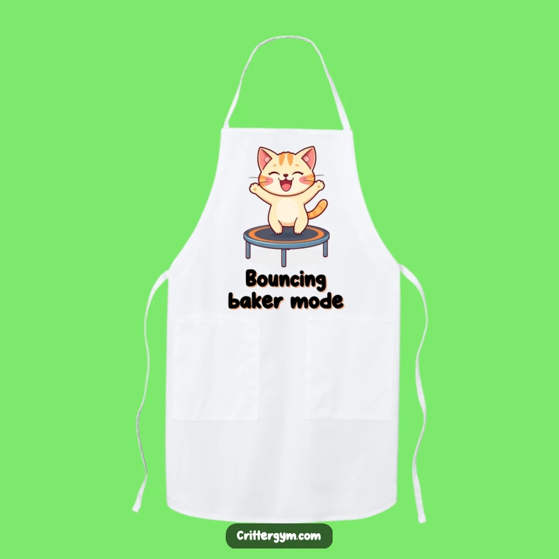 Funny Cat Trampoline Apron: Kitchen Jumper, Perfect Gift for Playful Cooks