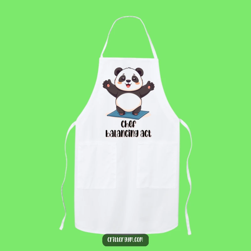 Funny Chubby Panda Yoga Headstand Apron: Cook with Calmness, Perfect Funny Gift