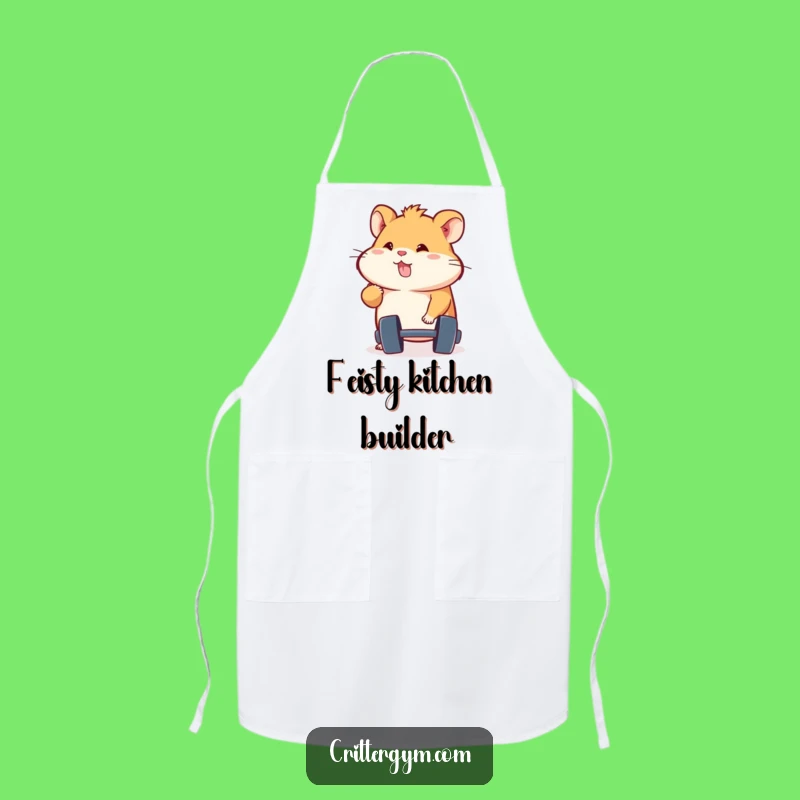 Funny Hamster Apron: Gym Hamster Kitchen Power, a Hilarious Funny Chef's Gift!