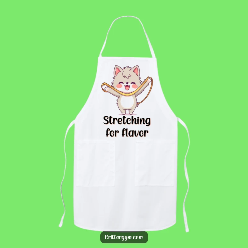 Funny Kitchen Apron: Furry Character Resistance Band Workout, Hilarious Chef Gift