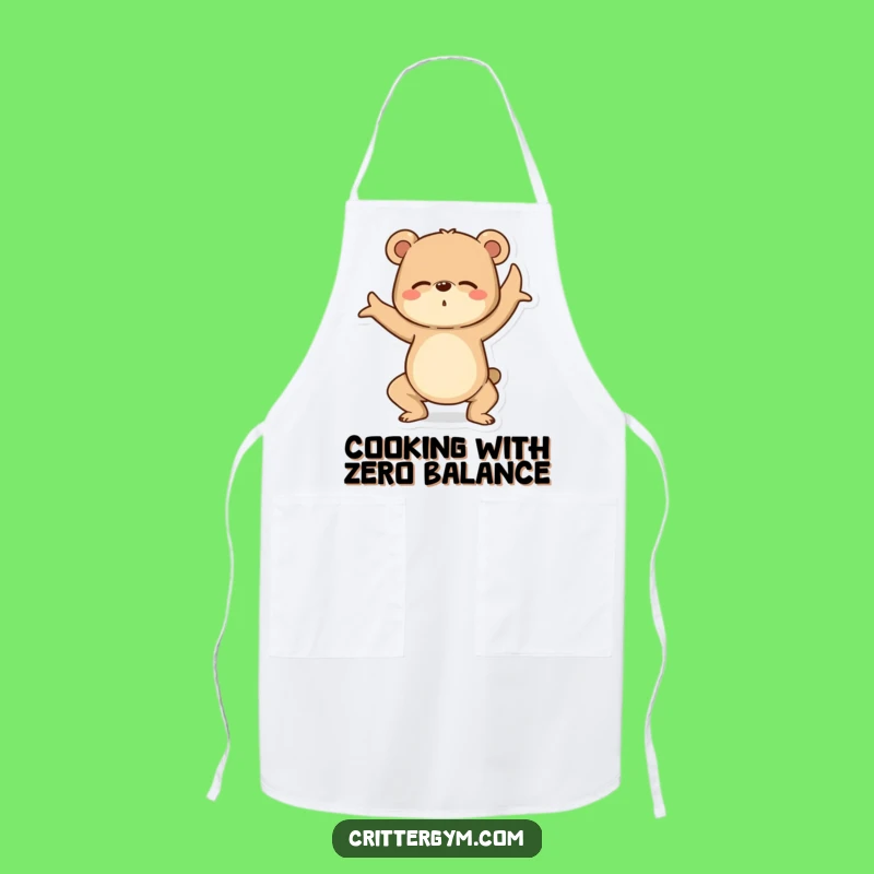 Funny Yoga Bear Apron: Hilarious Kitchen Wear for Yoga & Cooking Mishaps