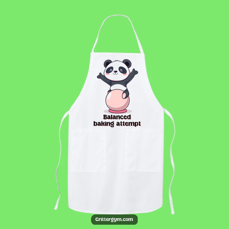 Kitchen Fitness Funny Kawaii Panda Yoga Ball Apron, Humorous Cooking Gift