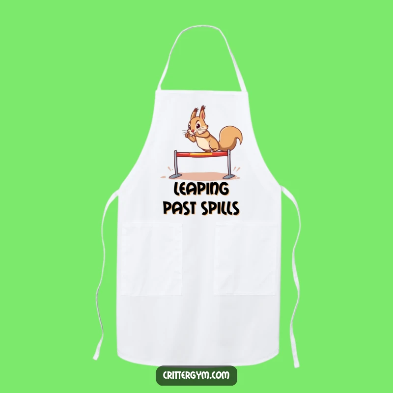 Funny Determined Squirrel Hurdle Leap Apron: Cook with Courage, Perfect Funny Gift