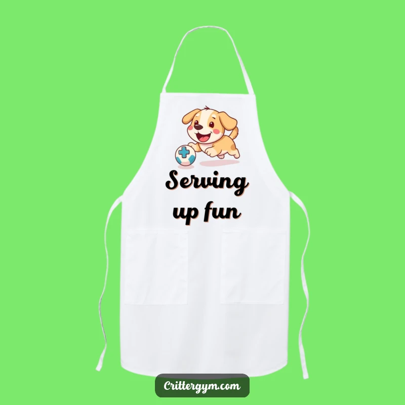 Funny Dog Medicine Ball Apron: Hilarious Kitchen Gear for Pet-Loving Chefs