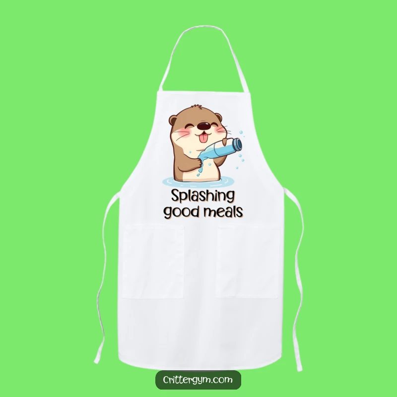 Funny Playful Otter Apron: Hilarious Kitchen Wear for Water Lovers