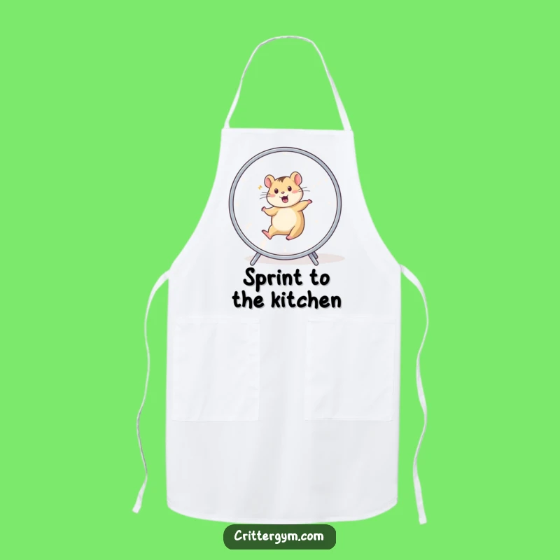Funny Kitchen Apron: Hamster Wheel Runner Animal, Hilarious Cooking Gift