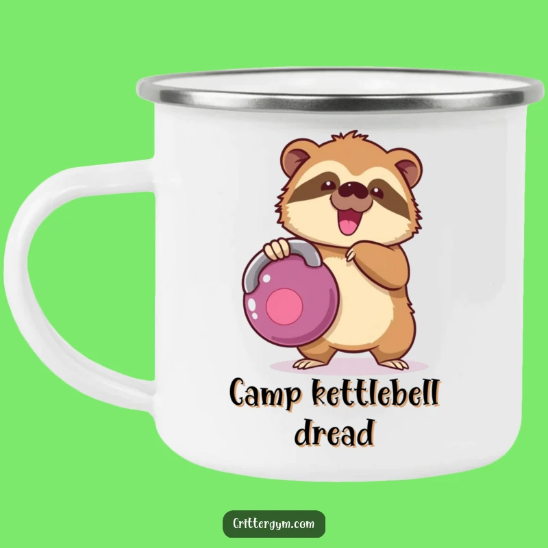 Adventure Effort Funny Kawaii Sloth Kettlebell Camping Mug, Outdoor Gift