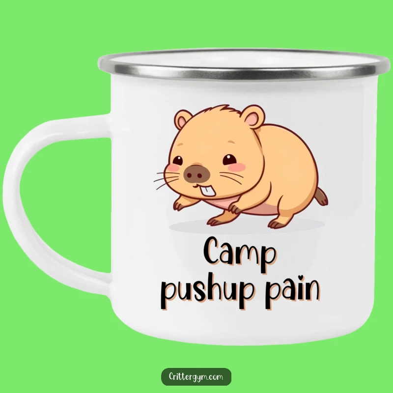 Adventure Effort Funny Kawaii Capybara Push-Up Camping Mug, Outdoor Gift