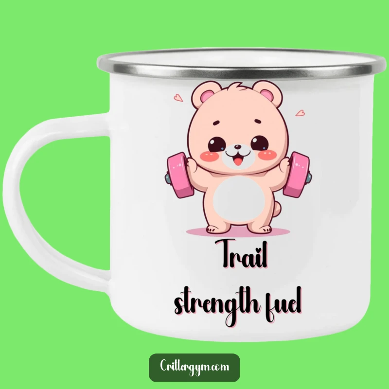 Funny Bear Workout Camping Mug: Trail Strength, Perfect Outdoor Gift