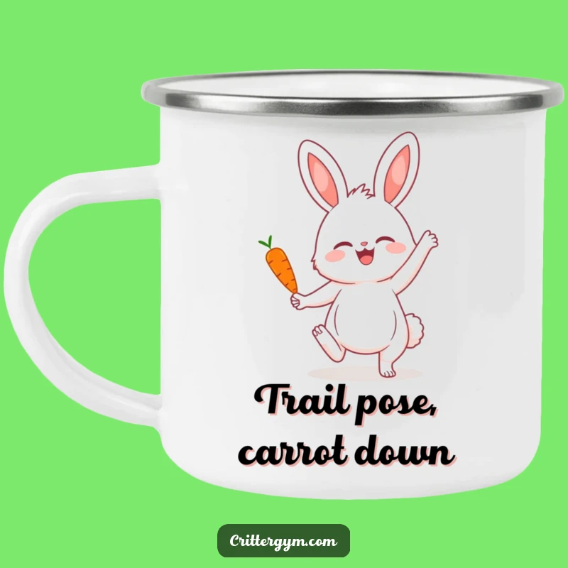 Funny Bunny Yoga Camping Mug: Durable & Hilarious Carrot Pose for Outdoors