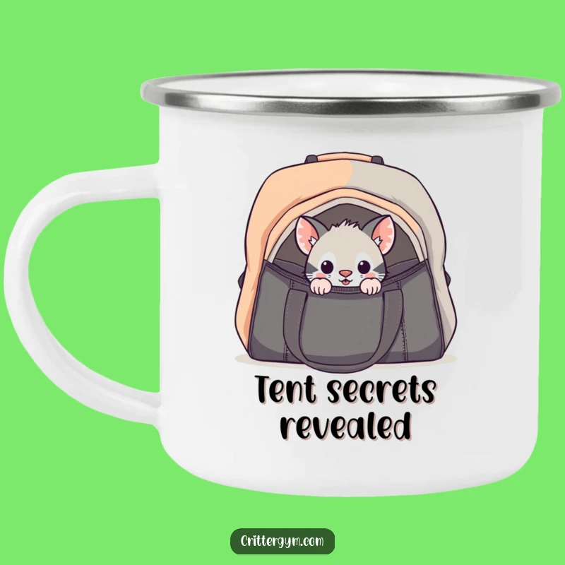 Funny Curious Critter Gym Bag Camping Mug: Explore & Enjoy!