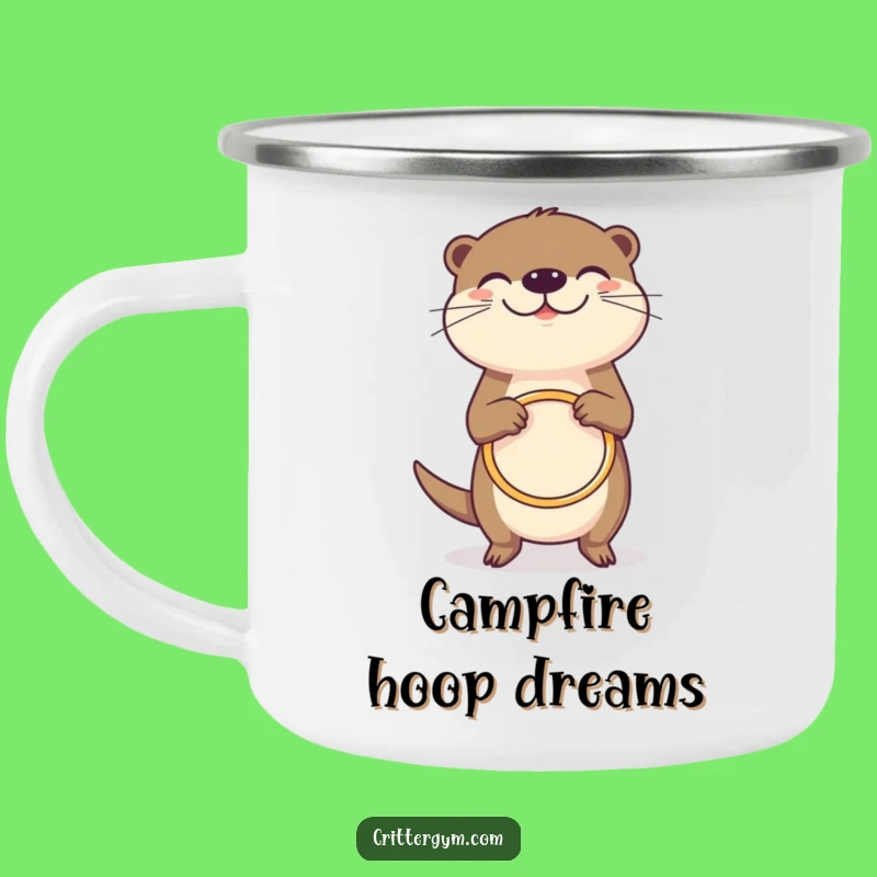 Funny Grinning Otter Hula Hoop Camping Mug: Adventure Fun, Perfect Funny Gift