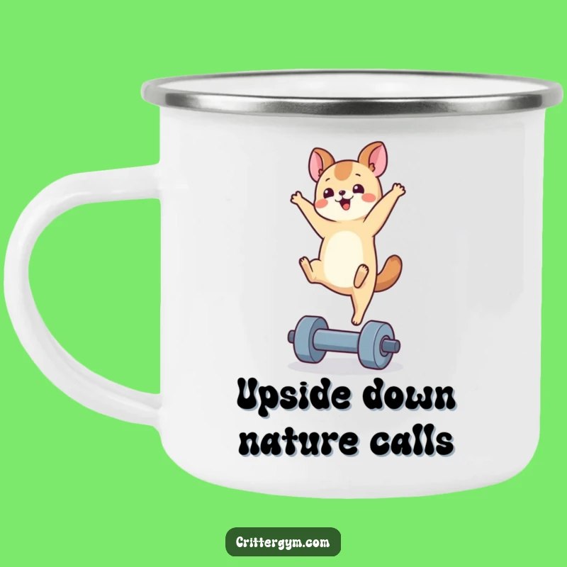 Funny Handstand Animal Camping Mug: Rugged & Hilarious Outdoor Companion Gift!