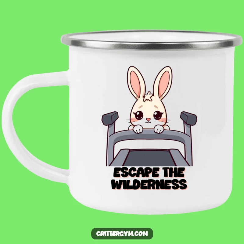 Funny Nervous Rabbit Camping Mug: Hilarious Gift for Treadmill Terrors & Outdoorsy Folk