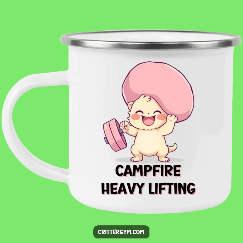 Funny Squishy Weight Lifting Camping Mug: Adventure Ready & Hilarious!