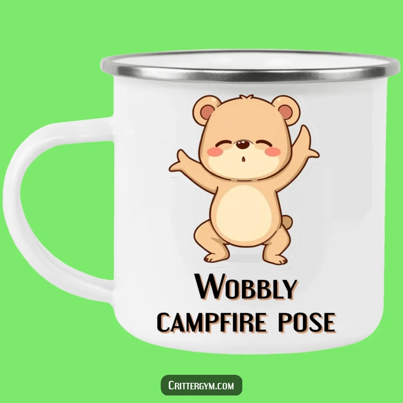 Funny Yoga Bear Camping Mug: Hilarious Outdoor Gift for Campfire & Trail Wobbles