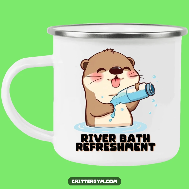 Funny Playful Otter Camping Mug: Hilarious Gift for Outdoor Fun & Otter Fans
