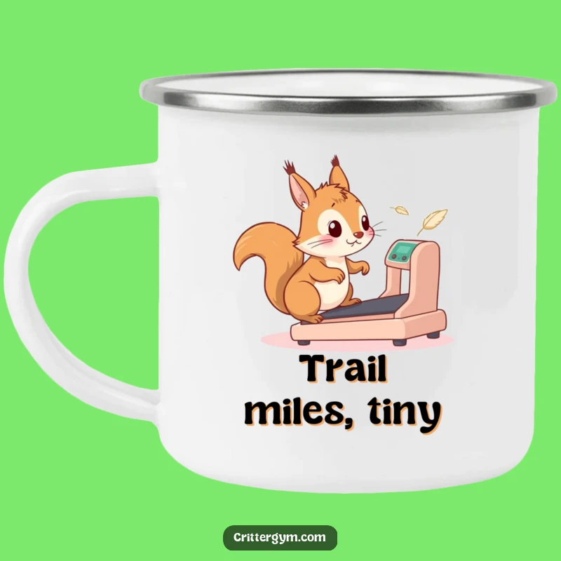 Funny Squirrel Treadmill Camping Mug: Adventure Fuel for Your Trail, Perfect Hilarious Gift