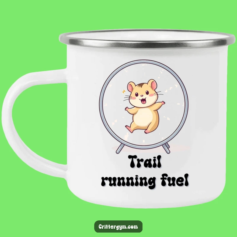 Funny Outdoor Mug: Hamster Wheel Runner Animal, Adventure-Ready Camp Gift