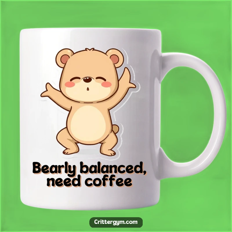 Funny Yoga Bear Mug: A Hilarious Gift for Fitness Fails & Yoga Enthusiasts