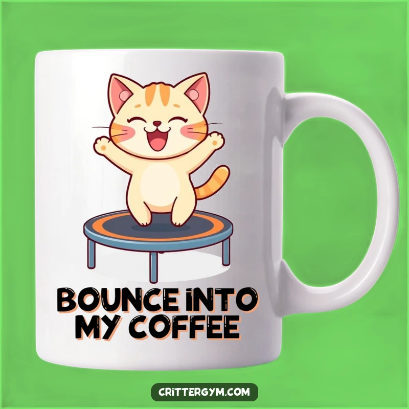Funny Cat Trampoline Mug: Bouncing Fun, Perfect Gift for Cat Lovers