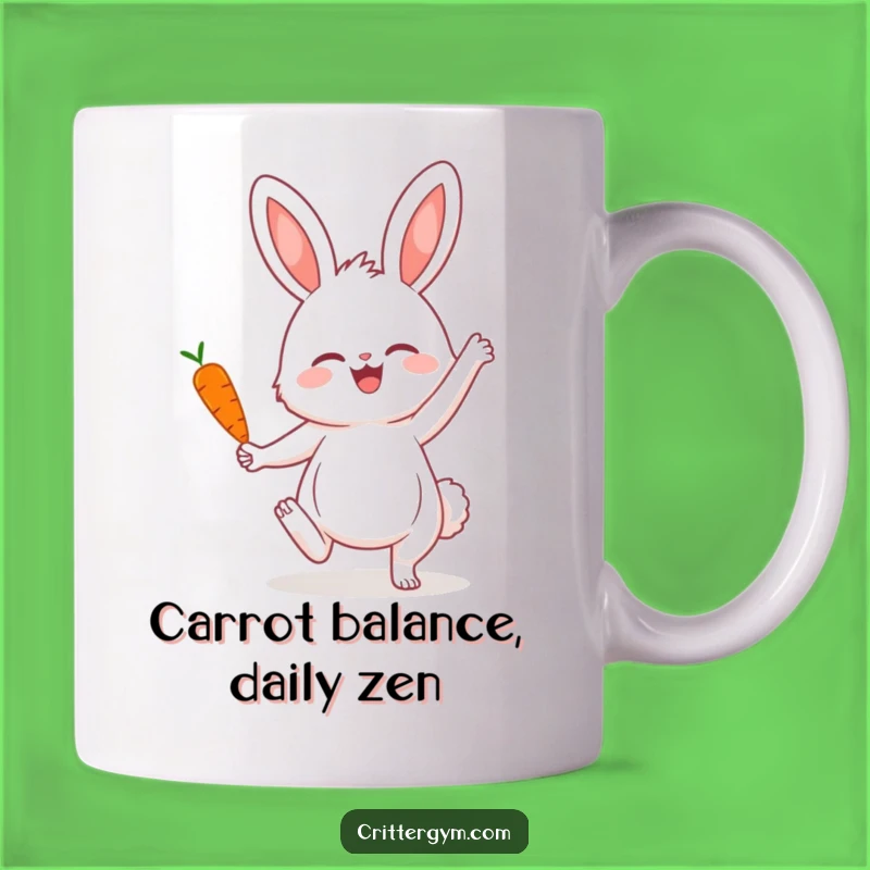 Funny Bunny Yoga Carrot Mug: Hilarious Pose for Your Favorite Yogi Friend Gift