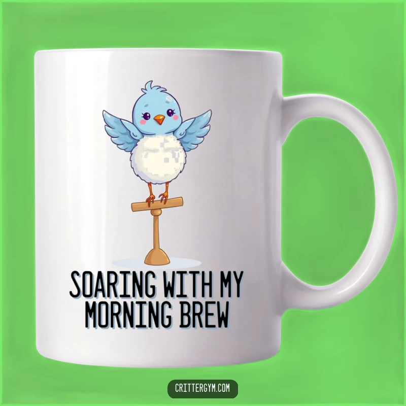 Funny Blue Bird Ballet Mug: Elegant Humor for Dance Lovers
