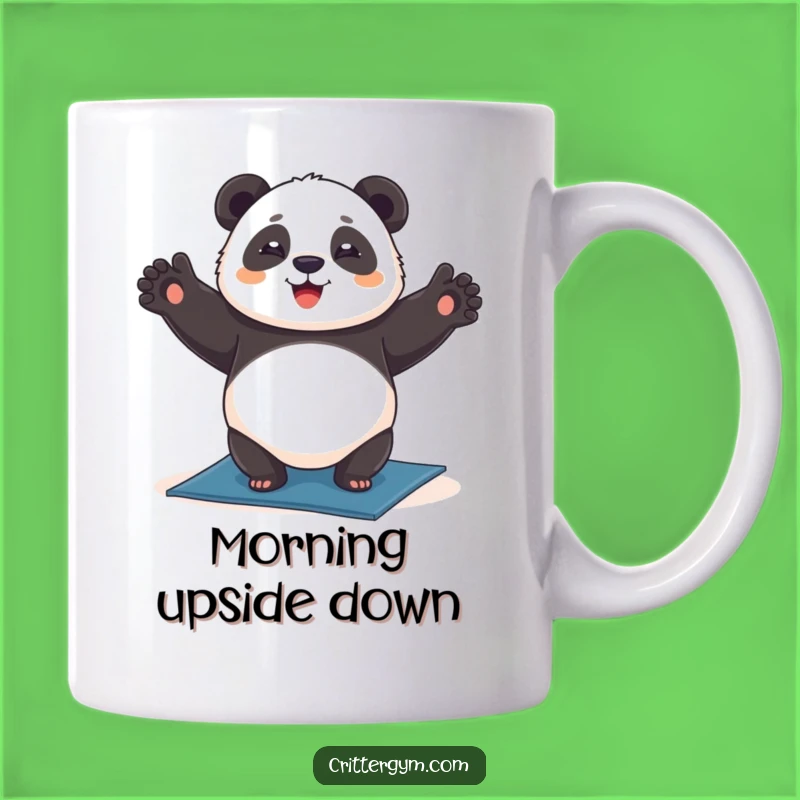 Funny Chubby Panda Yoga Headstand Mug: Zen and Laughter, Perfect Funny Gift