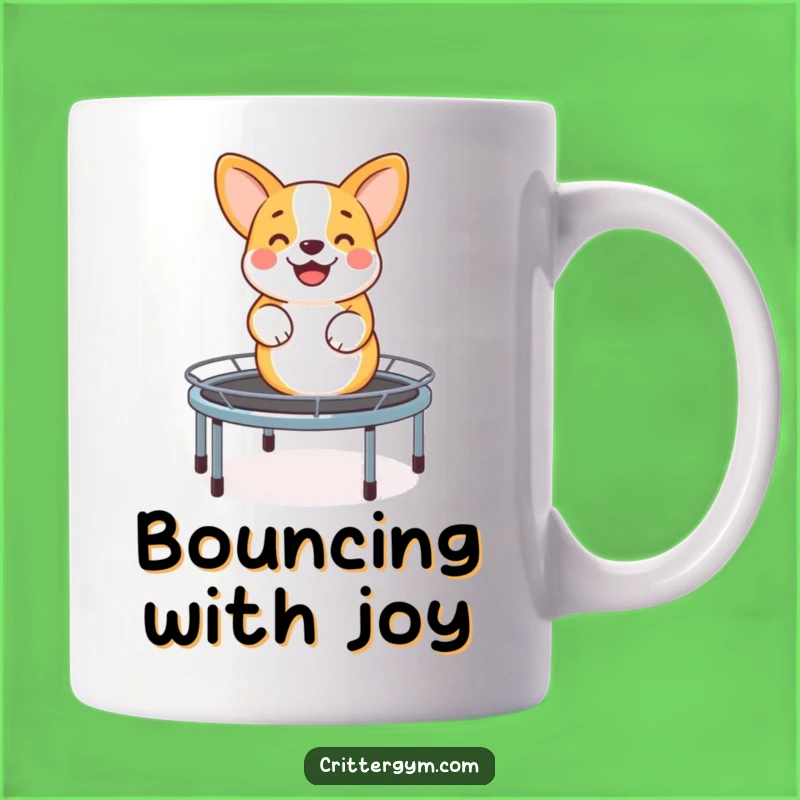 Funny Corgi Trampoline Mug: Bouncy Fun and a Funny Gift Idea