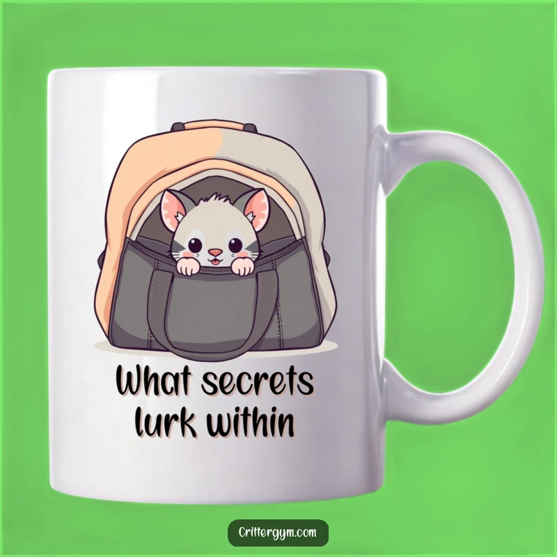 Funny Curious Critter Gym Bag Mug: Hilarious Peek-a-Boo Gift for Fitness Fans!