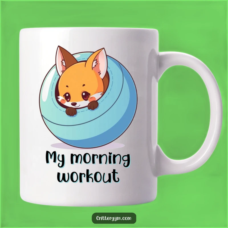 Funny Fox Exercise Ball Mug: Curious Character Perfect Funny Gift
