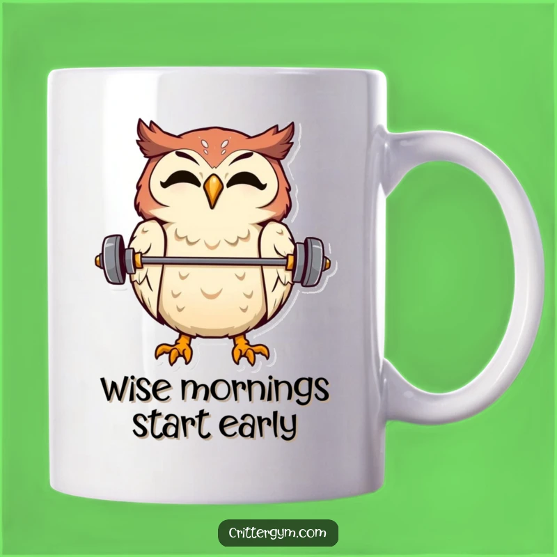 Funny Owl Barbell Mug - Perfect Hilarious Gift for Fitness & Bird Lovers!