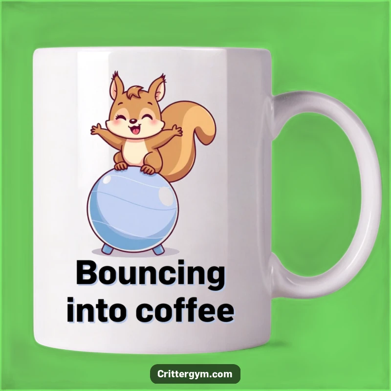 Funny Squirrel Fitness Mug: Balance Your Day with This Hilarious Gift