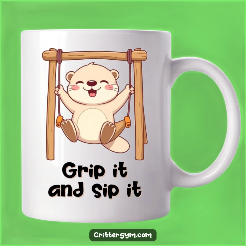 Funny Otter Monkey Bar Swing Mug - Hilarious Gift for Animal Lovers
