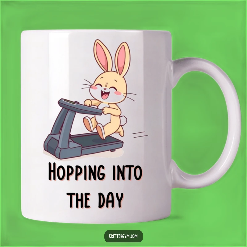 Funny Bunny Treadmill Mug: Hilarious Gift for Fitness Fanatics and Hoppers