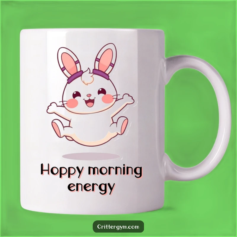 Funny Bunny Mug: Cheerful Cartwheel Bunny, a Perfect Funny Gift for Energetic Souls!