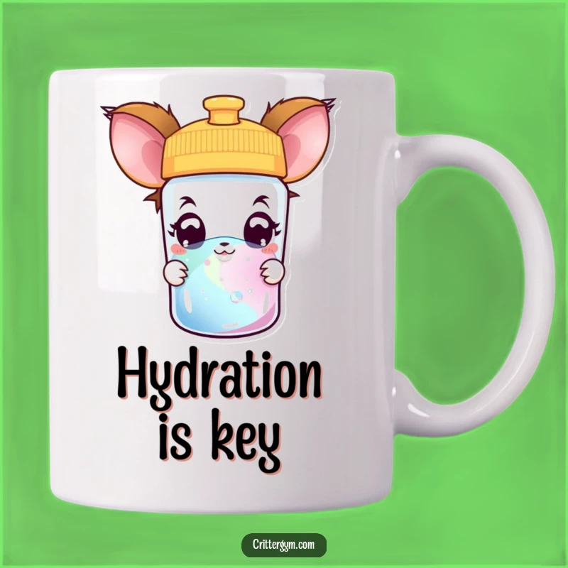 Funny Curious Creature Mug: Amazed Eyes Peeking into Water Bottle