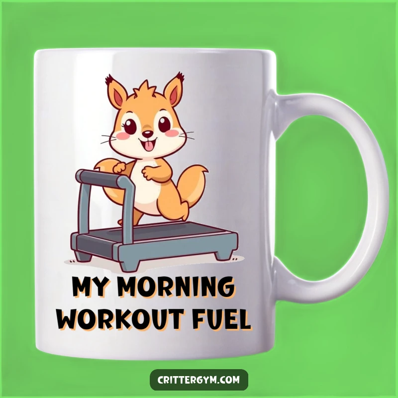 Funny Kawaii Squirrel Treadmill Mug: A Hilarious Fitness Gift for Squirrel Lovers