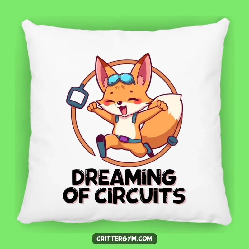 Funny Fox Fitness Leap Pillow: Cozy Comfort with a Hilarious Athletic Fox