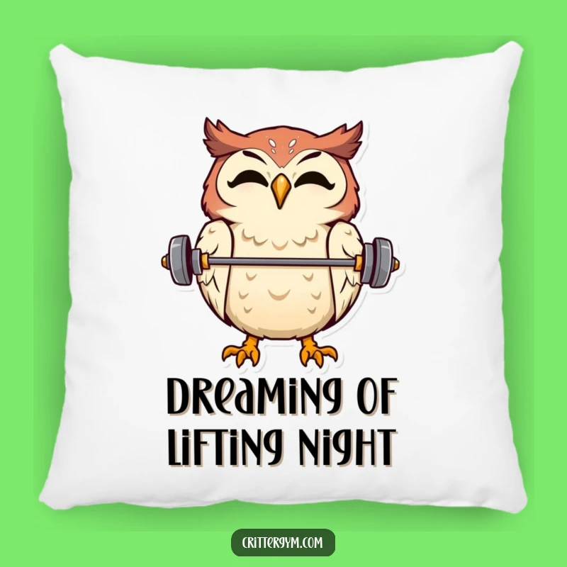 Funny Owl Barbell Pillow - Plush Comfort & Hilarious Wisdom!