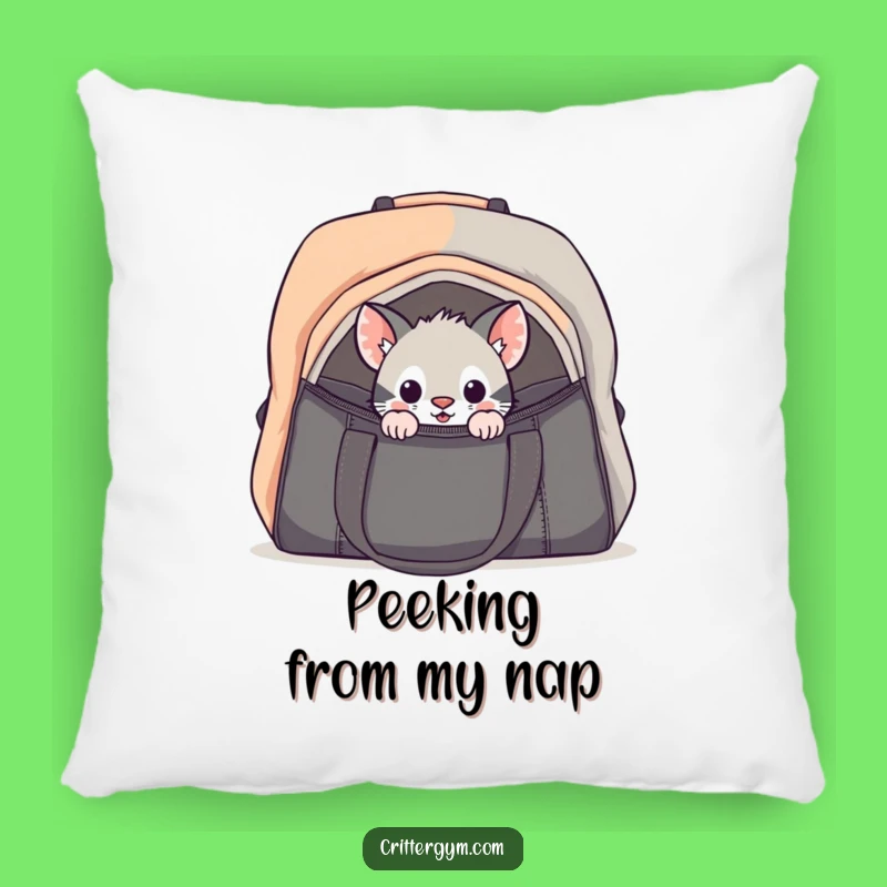 Funny Curious Critter Gym Bag Pillow: Cozy Comfort & Comical Intrigue!