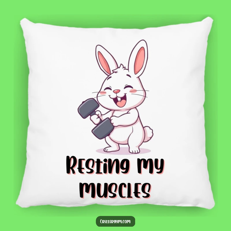 Funny Rabbit Gym Pillow: Cozy Fitness Comfort, Adorable Funny Gift