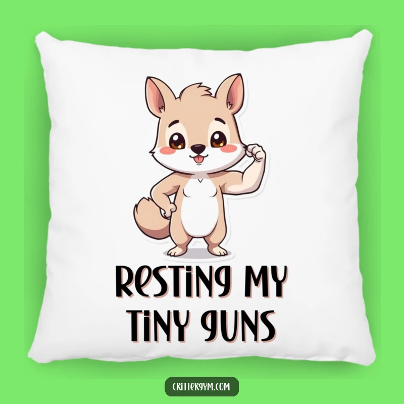 Funny Tiny Bicep Animal Pillow: Cozy Comfort & Comical Strength!