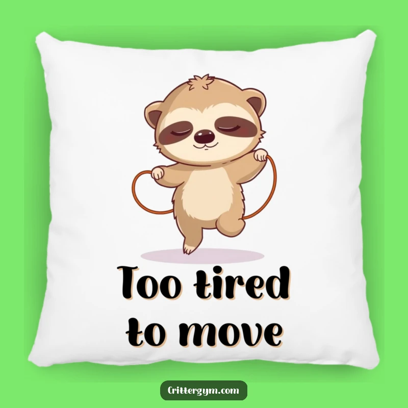 Funny Sloth Jump Rope Pillow: Cozy and Hilarious Accent for Comfy, Chuckle-Filled Spaces
