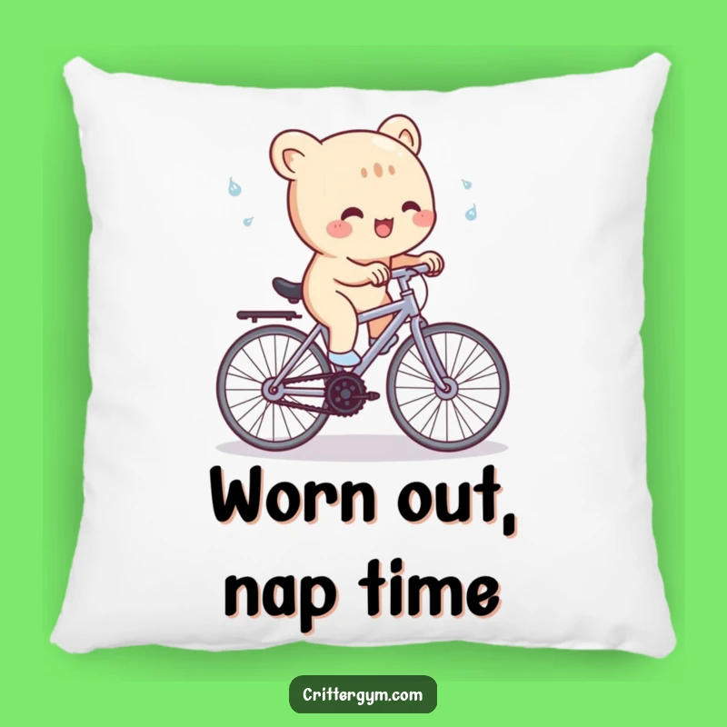 Funny Comfort Pillow: Creature on Bike, Hilarious Workout Accessory